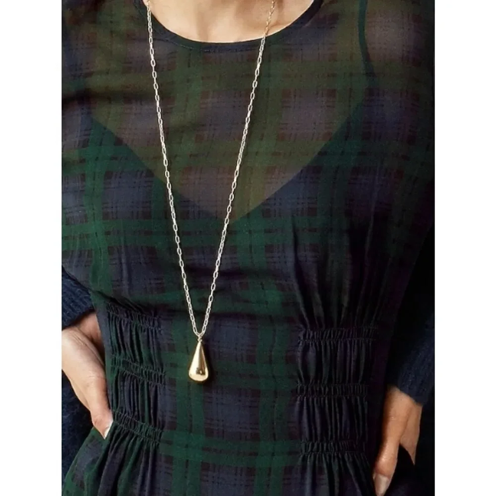 J. Crew Chiffon Shirred Waist Blouse In Black Watch Tartan With Camisole NWT